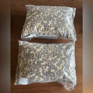 2 NWT 12x16” Pottery Barn cheetah print throw pillows